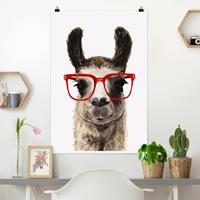 Klebefieber Poster Kinderzimmer Hippes Lama mit Brille II