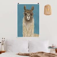 Klebefieber Poster Tiere Lama mit Brille III