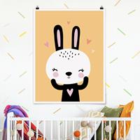 Klebefieber Poster Kinderzimmer Das glückliche Häschen