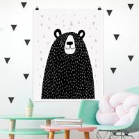 Klebefieber Poster Kinderzimmer Tierpark mit Mustern - Bär