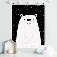 Klebefieber Poster Kinderzimmer Tierpark mit Mustern - Eisbär