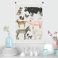 Klebefieber Poster Kinderzimmer Bauernhof Tierfamilie I