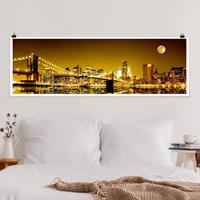 Klebefieber Panorama Poster Architektur & Skyline Goldenes New York