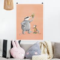 Klebefieber Poster Kinderzimmer Wassili Waschbär - Wassili Vorräte sind leer