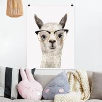 Klebefieber Poster Kinderzimmer Hippes Lama mit Brille I