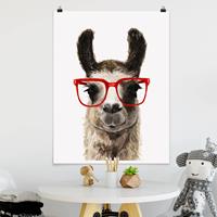 Klebefieber Poster Kinderzimmer Hippes Lama mit Brille II