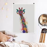 Klebefieber Poster Kinderzimmer Regenbogen Splash Giraffe