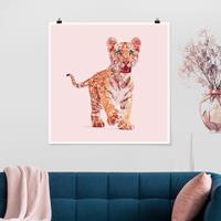 Klebefieber Poster Tiger mit Glitzer