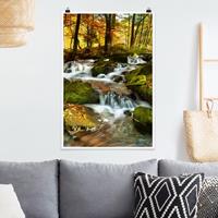 Klebefieber Poster Natur & Landschaft Wasserfall herbstlicher Wald