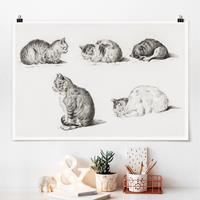 Klebefieber Poster Vintage Zeichnung Katze I