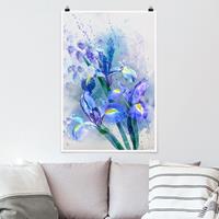 Klebefieber Poster Blumen Aquarell Blumen Iris