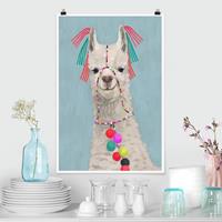 Klebefieber Poster Tiere Lama mit Schmuck II