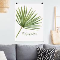 Klebefieber Poster Blumen Aquarell Botanik Trachycarpus fortunei