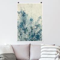 Klebefieber Poster Blumen Blaue Frühlingswiese I