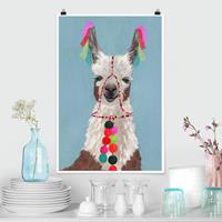 Klebefieber Poster Tiere Lama mit Schmuck III