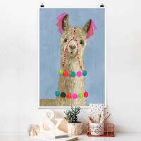 Klebefieber Poster Tiere Lama mit Schmuck IV