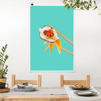 Klebefieber Poster Tiere Sushi mit Goldfisch