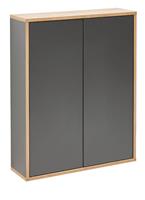 fackelmann Finn Doppel-Hängeschrank 60 x 75 x 18,5 cm, Anthrazit (84621)