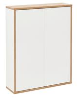 fackelmann Finn Doppel-Hängeschrank 60 x 75 x 18,5 cm, Weiß (84623)