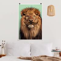 Klebefieber Poster Tiere Löwe mit Bart