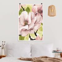Klebefieber Poster Blumen Magnolie errötet I