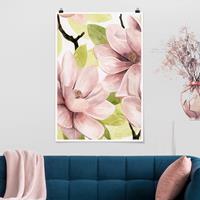 Klebefieber Poster Blumen Magnolie errötet II