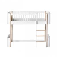 oliverfurniture Oliver Furniture halbhohes Hochbett Wood Mini+ Weiß/Eiche