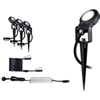 Paulmann Sting 93696 Verlichtingssysteem Plug&Shine LED-tuinspot startset Set van 3 stuks LED 18 W Antraciet