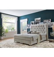 ATLANTIC home collection Boxspring met topmatras en extra hoog hoofdbord