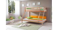 Relita Etagenbett Mike, Buche massiv, 90/140 x 200 cm, natur lackiert holzfarben