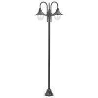 vidaxl Garten-Pollerleuchte E27 220 cm Aluminium 3-Laterne Bronze - 