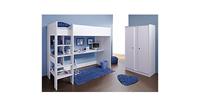 PARISOT Hochbett extra hoch mit Schrank Smoozy 4 Weiß weiß Gr. 90 x 200