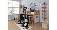 TiCAA Loft Bed Eric Verticaal Natuurlijk Beuken Horse paars