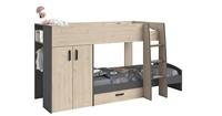 PARISOT Etagenbett Stim 2 - mit Kleiderschrank und Schubkasten beige Gr. 90 x 200