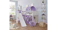 TICAA Podestbett Ekki Country Buche Weiß weiß Gr. 90 x 200