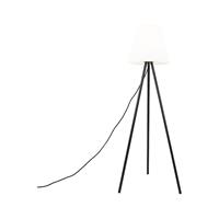 qazqa Tripod buitenlamp zwart met witte kap - Virginia