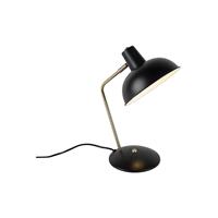 qazqa Retro Tischlampe schwarz mit Bronze - Milou