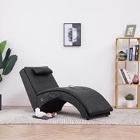 vidaXL Massage chaise longue met kussen kunstleer bruin