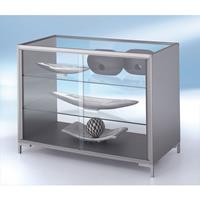 LINK balievitrine, volledig glas, 2 legborden, h x b x d = 900 x 1200 x 600 mm