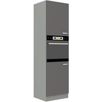 küchenpreisbombe Küchen Hochschrank 60 cm Grey Hochglanz Grau Küchenzeile Küchenblock Küche Vario - KÜCHEN PREISBOMBE