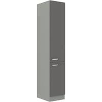 küchenpreisbombe Küchen Hochschrank 40 cm Grey Hochglanz Grau Küchenzeile Küchenblock Küche Vario - KÜCHEN PREISBOMBE