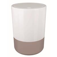 spirella Design Kosmetikeimer 'Moji' Bad Treteimer Schwingdeckeleimer Abfallbehälter mit Schwingdeckel 5 Liter mit Silikonboden Weiß/Taupe