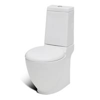 vidaXL Staand toilet en bidet set (wit)