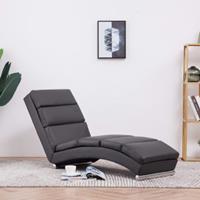 vidaXL Chaise longue kunstleer grijs