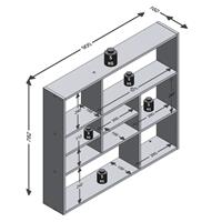 FMD Wandschap met 9 vakken wit