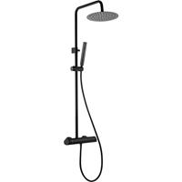 Duschsystem mit Mischarmatur ARNIKA-30 Nero schwarz matt mit Regendusche