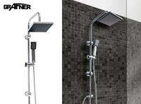 grafner Duschgarnitur mit Regenschauerduschkopf und Handbrause Duschs&auml;ule