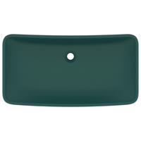vidaXL Wastafel rechthoekig 71x38 cm keramiek mat donkergroen
