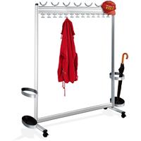 Kapstokstandaard, h x d = 1700 x 400 mm, met parapluhouder, breedte 1740 mm