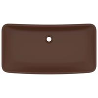vidaXL Wastafel rechthoekig 71x38 cm keramiek mat donkerbruin